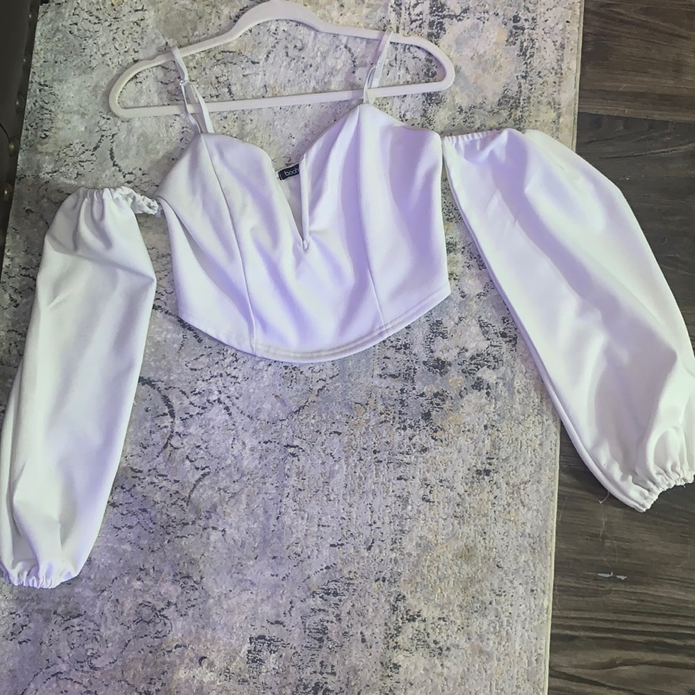 Boohoo White Crop Top